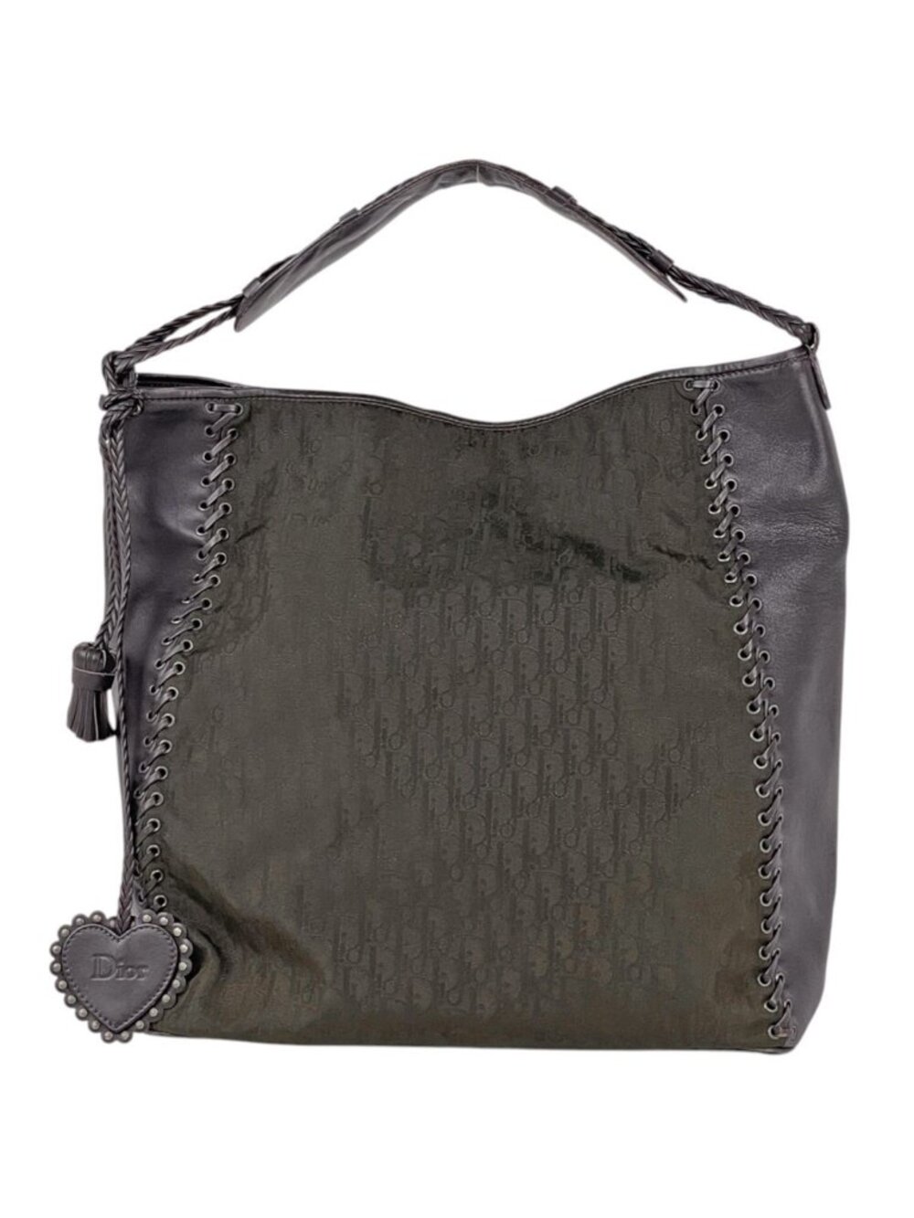 Dior Shoulder Bag Trotter Pattern Nylon Brown